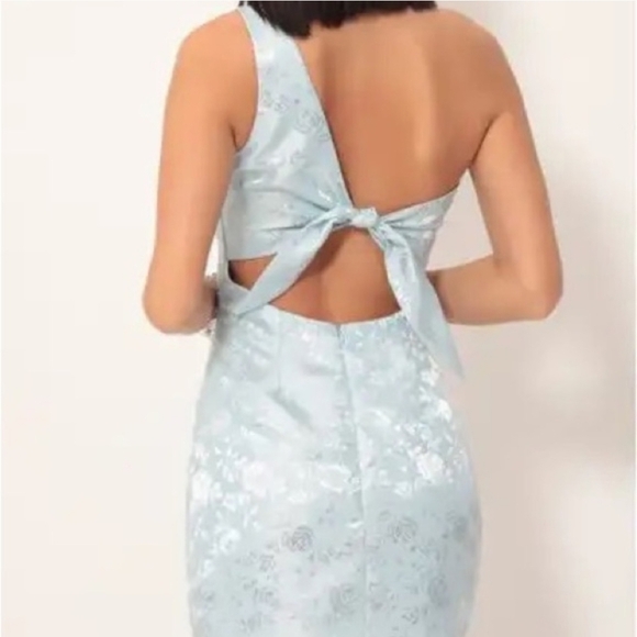 Lucy in the Sky Liana Satin Jacquard One-Shoulder Dress - Picture 2 of 5